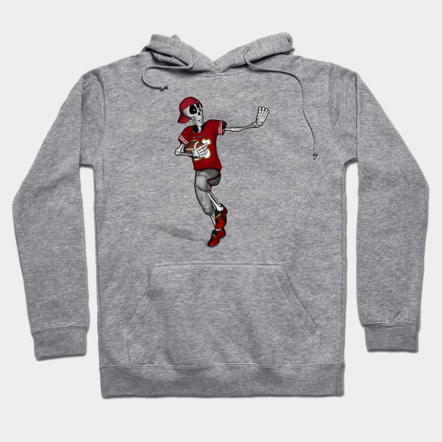 Football Skeleton Hoodie by BoneheadGraphix